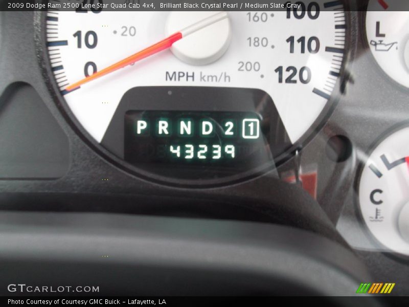 Brilliant Black Crystal Pearl / Medium Slate Gray 2009 Dodge Ram 2500 Lone Star Quad Cab 4x4