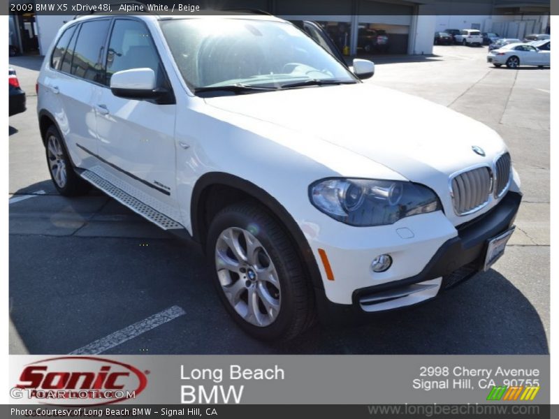 Alpine White / Beige 2009 BMW X5 xDrive48i