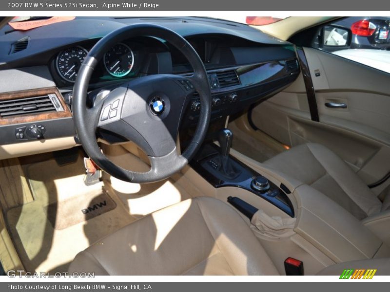 Alpine White / Beige 2007 BMW 5 Series 525i Sedan