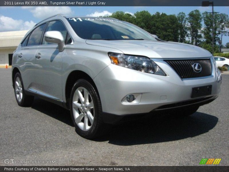 Tungsten Silver Pearl / Light Gray 2011 Lexus RX 350 AWD