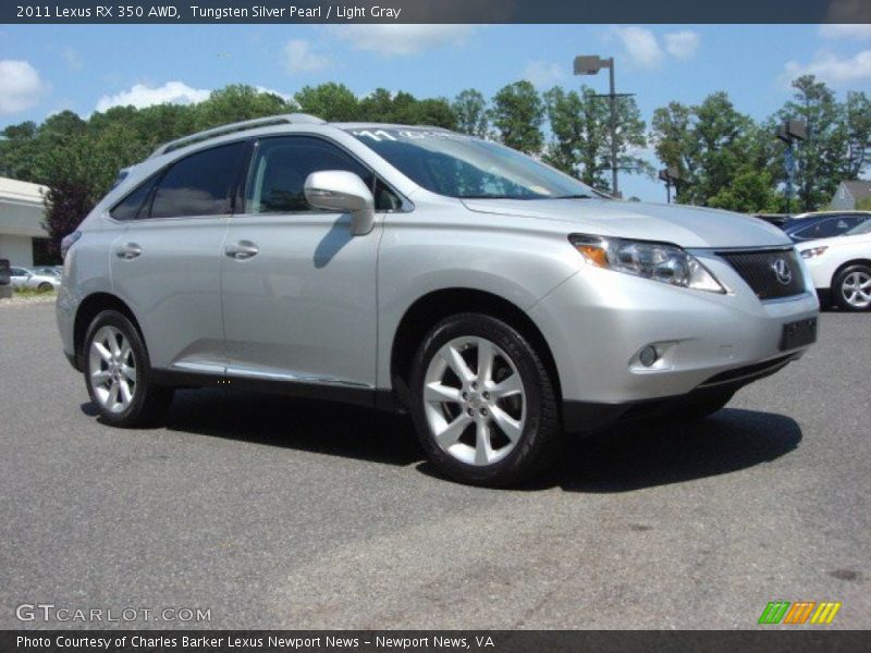 Tungsten Silver Pearl / Light Gray 2011 Lexus RX 350 AWD