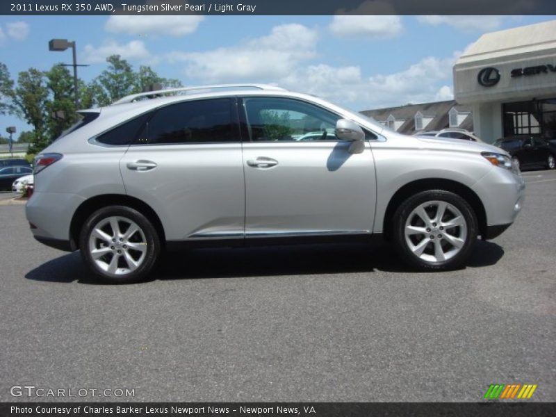 Tungsten Silver Pearl / Light Gray 2011 Lexus RX 350 AWD