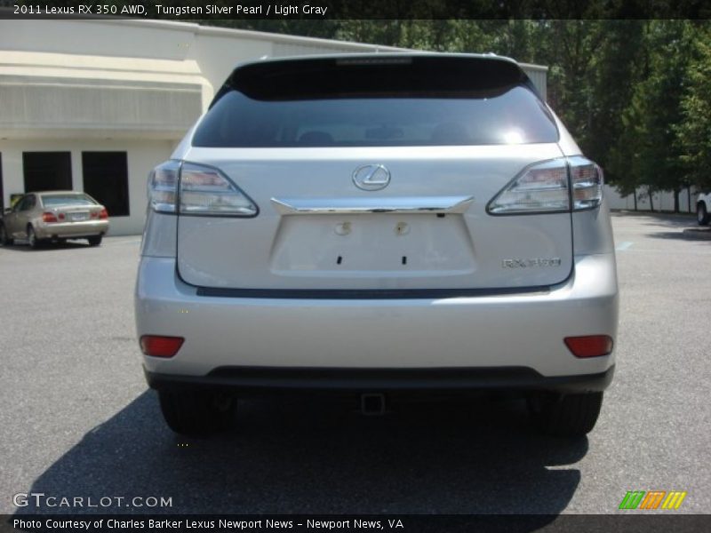 Tungsten Silver Pearl / Light Gray 2011 Lexus RX 350 AWD