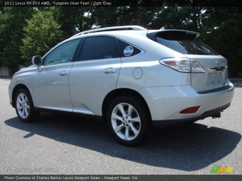 Tungsten Silver Pearl / Light Gray 2011 Lexus RX 350 AWD