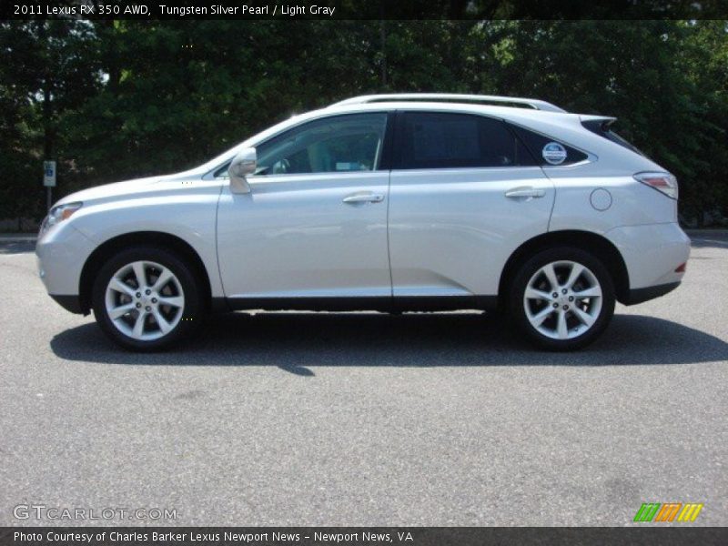 Tungsten Silver Pearl / Light Gray 2011 Lexus RX 350 AWD