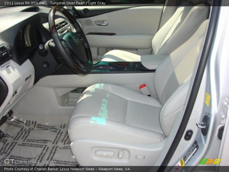 Tungsten Silver Pearl / Light Gray 2011 Lexus RX 350 AWD
