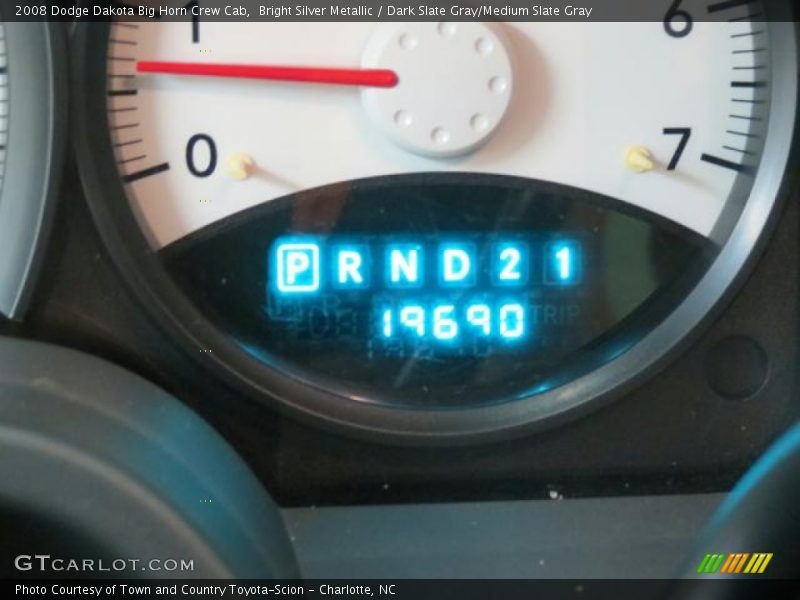 Bright Silver Metallic / Dark Slate Gray/Medium Slate Gray 2008 Dodge Dakota Big Horn Crew Cab