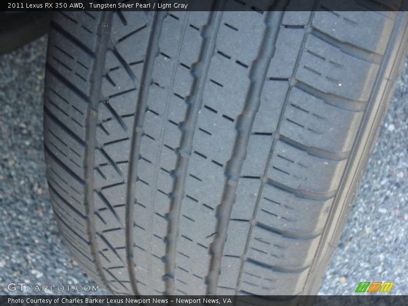 Tungsten Silver Pearl / Light Gray 2011 Lexus RX 350 AWD