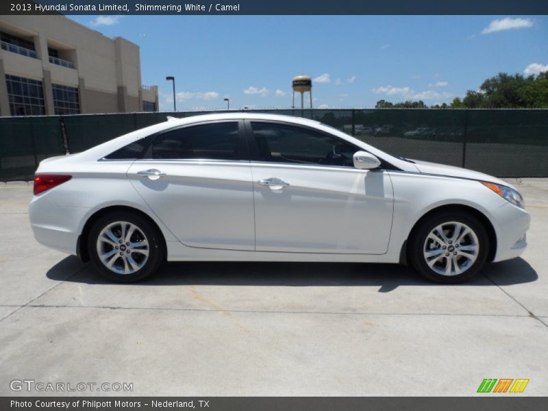 Shimmering White / Camel 2013 Hyundai Sonata Limited