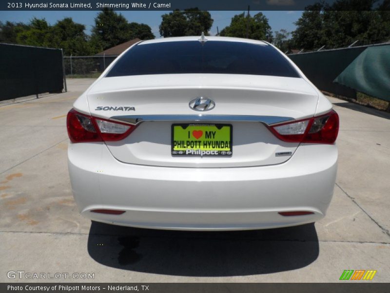 Shimmering White / Camel 2013 Hyundai Sonata Limited