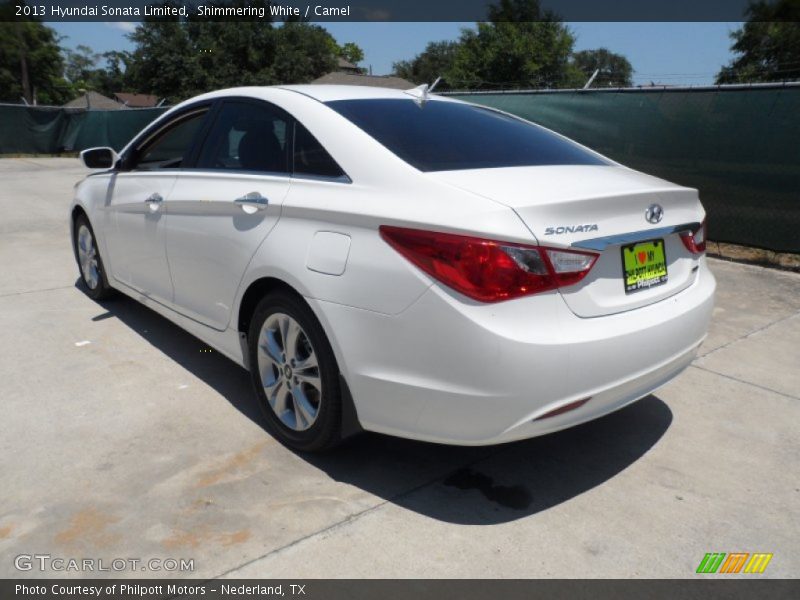 Shimmering White / Camel 2013 Hyundai Sonata Limited