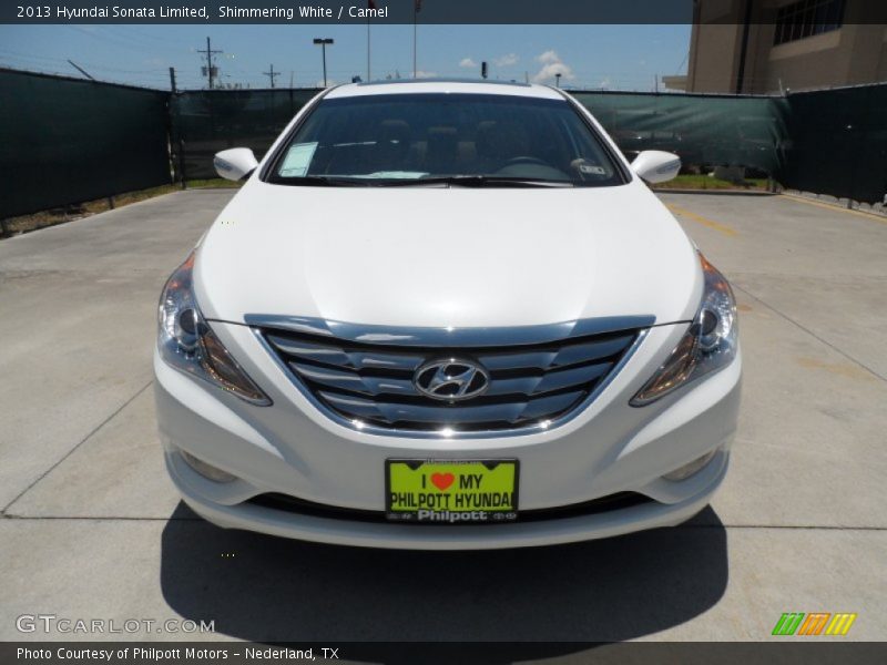 Shimmering White / Camel 2013 Hyundai Sonata Limited