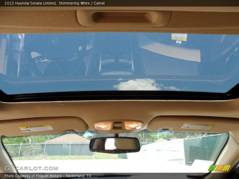 Shimmering White / Camel 2013 Hyundai Sonata Limited