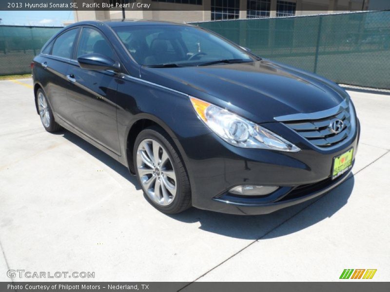 Pacific Blue Pearl / Gray 2013 Hyundai Sonata SE