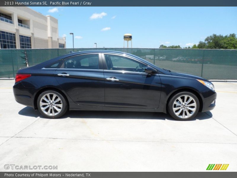 Pacific Blue Pearl / Gray 2013 Hyundai Sonata SE