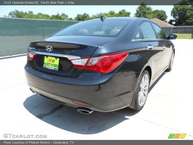 Pacific Blue Pearl / Gray 2013 Hyundai Sonata SE