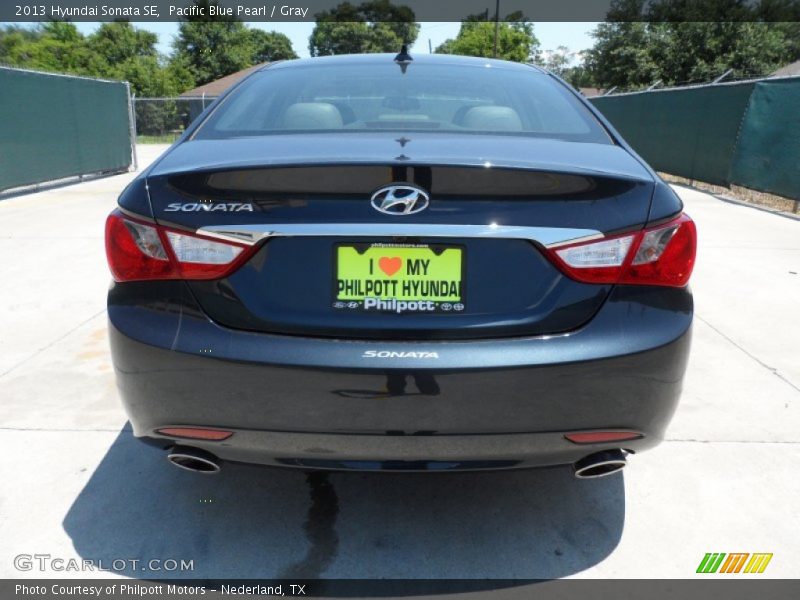 Pacific Blue Pearl / Gray 2013 Hyundai Sonata SE