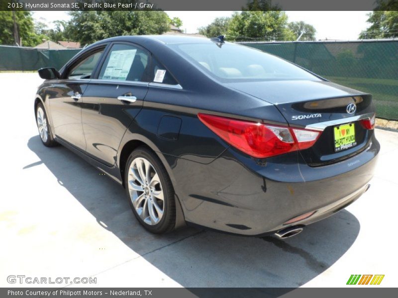 Pacific Blue Pearl / Gray 2013 Hyundai Sonata SE