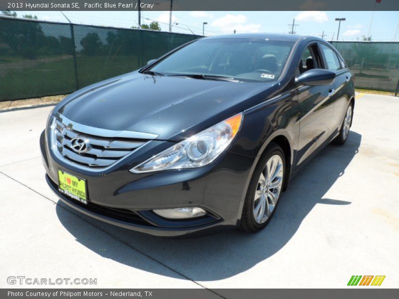 Pacific Blue Pearl / Gray 2013 Hyundai Sonata SE