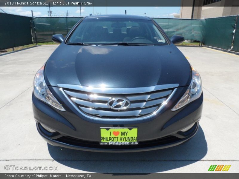 Pacific Blue Pearl / Gray 2013 Hyundai Sonata SE