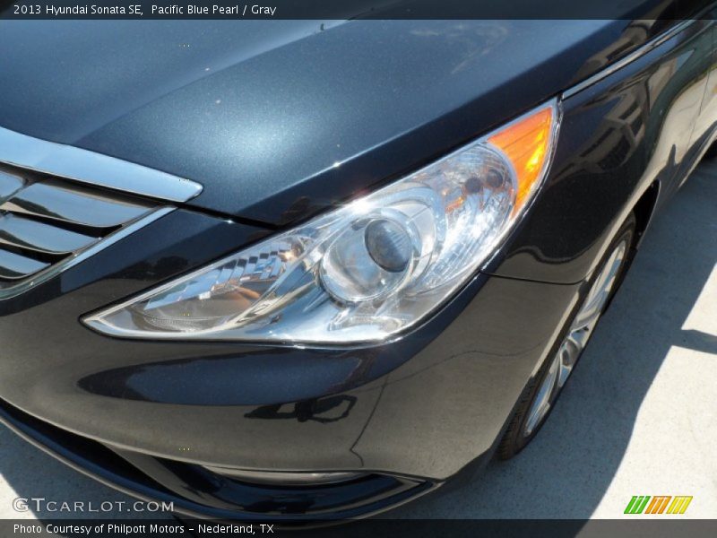 Pacific Blue Pearl / Gray 2013 Hyundai Sonata SE