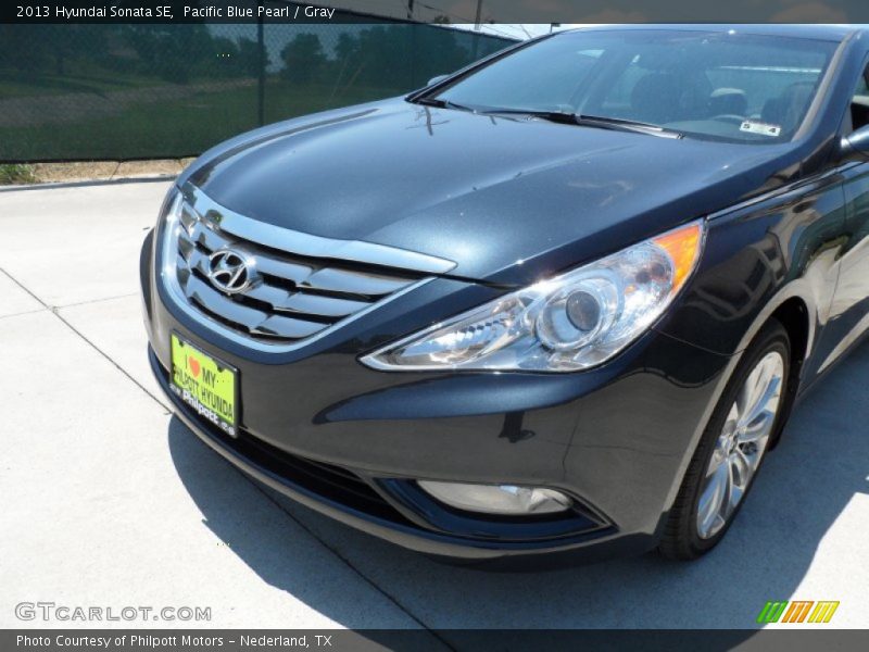 Pacific Blue Pearl / Gray 2013 Hyundai Sonata SE