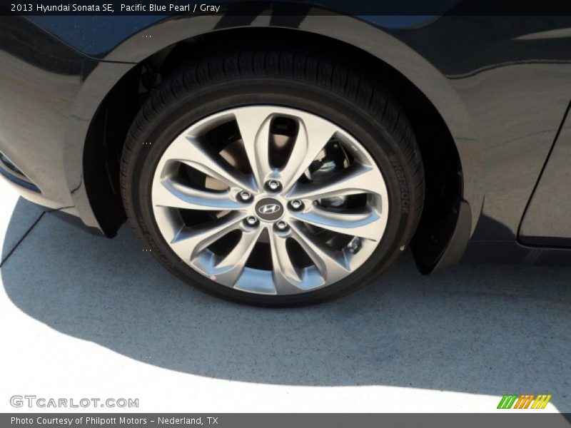 Pacific Blue Pearl / Gray 2013 Hyundai Sonata SE