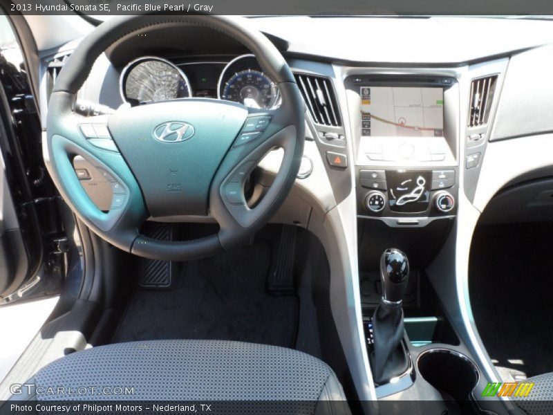 Pacific Blue Pearl / Gray 2013 Hyundai Sonata SE