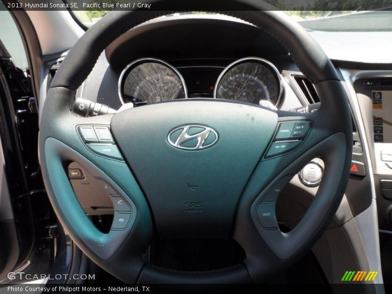Pacific Blue Pearl / Gray 2013 Hyundai Sonata SE