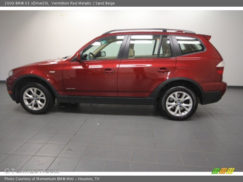 Vermillion Red Metallic / Sand Beige 2009 BMW X3 xDrive30i