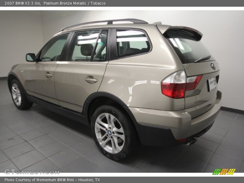 Platinum Bronze Metallic / Tobacco 2007 BMW X3 3.0si