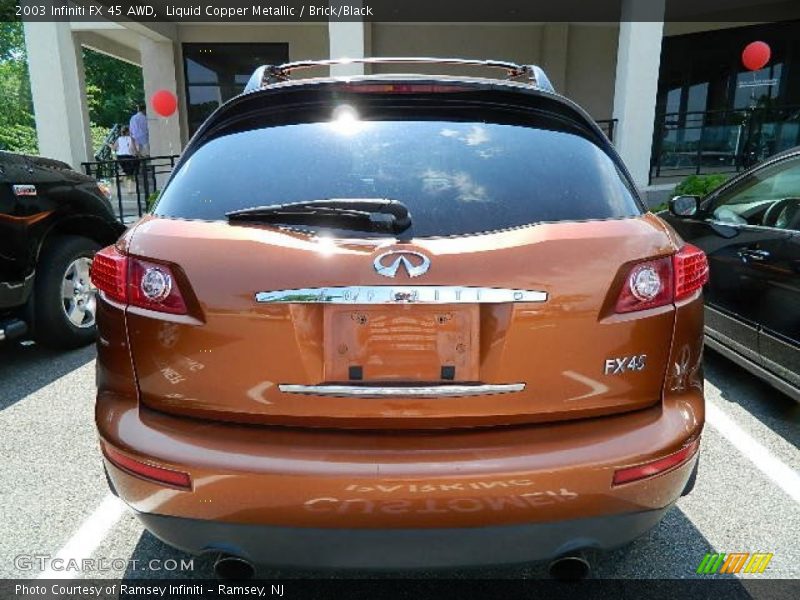 Liquid Copper Metallic / Brick/Black 2003 Infiniti FX 45 AWD