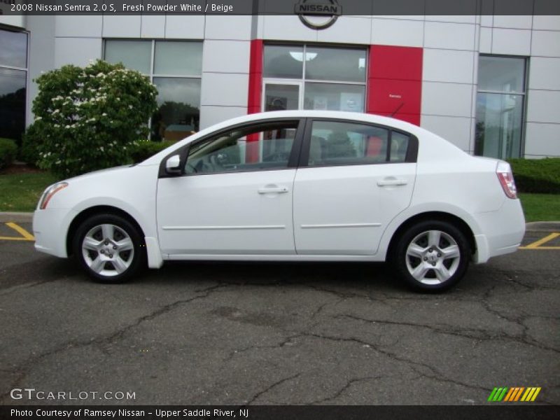 Fresh Powder White / Beige 2008 Nissan Sentra 2.0 S