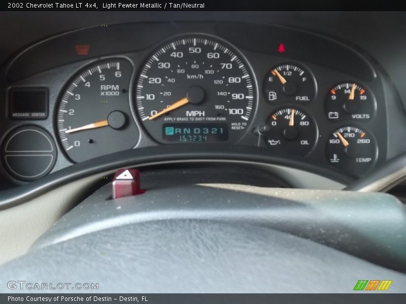 Light Pewter Metallic / Tan/Neutral 2002 Chevrolet Tahoe LT 4x4
