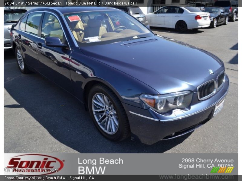 Toledo Blue Metallic / Dark Beige/Beige III 2004 BMW 7 Series 745Li Sedan