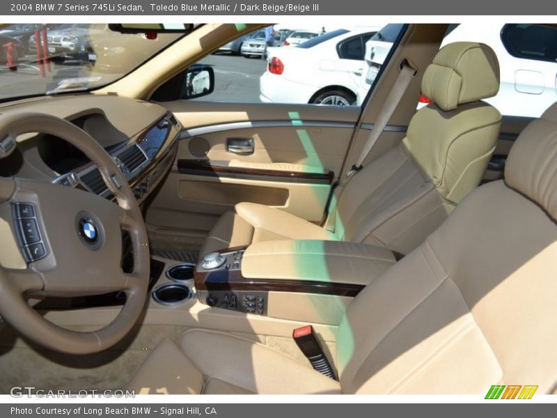 Toledo Blue Metallic / Dark Beige/Beige III 2004 BMW 7 Series 745Li Sedan