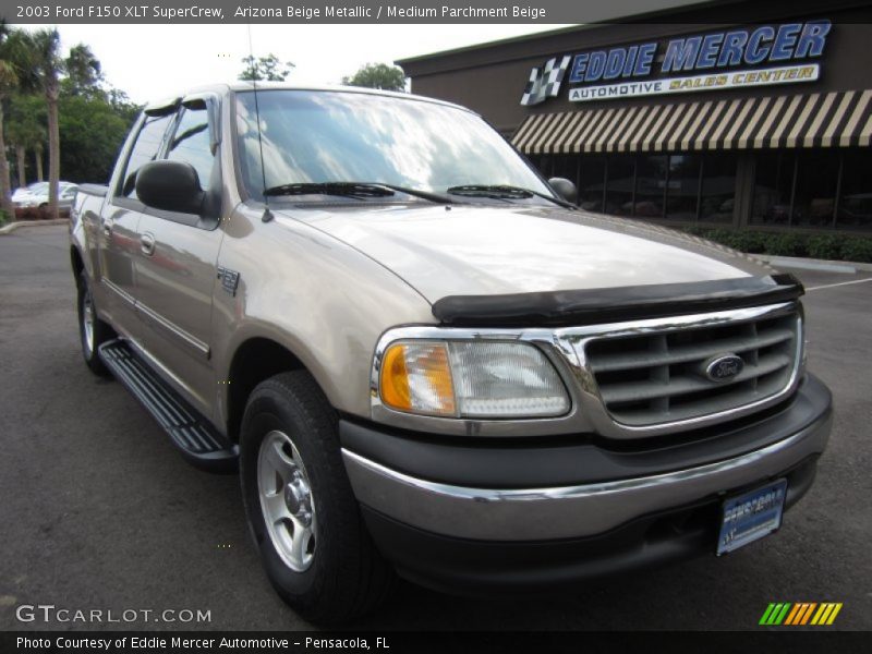Arizona Beige Metallic / Medium Parchment Beige 2003 Ford F150 XLT SuperCrew