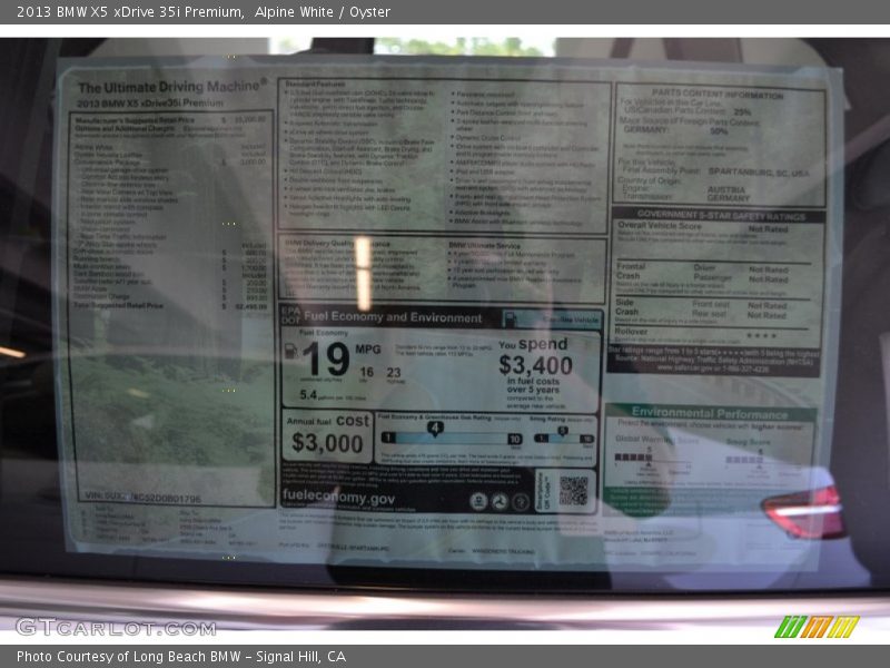 Alpine White / Oyster 2013 BMW X5 xDrive 35i Premium
