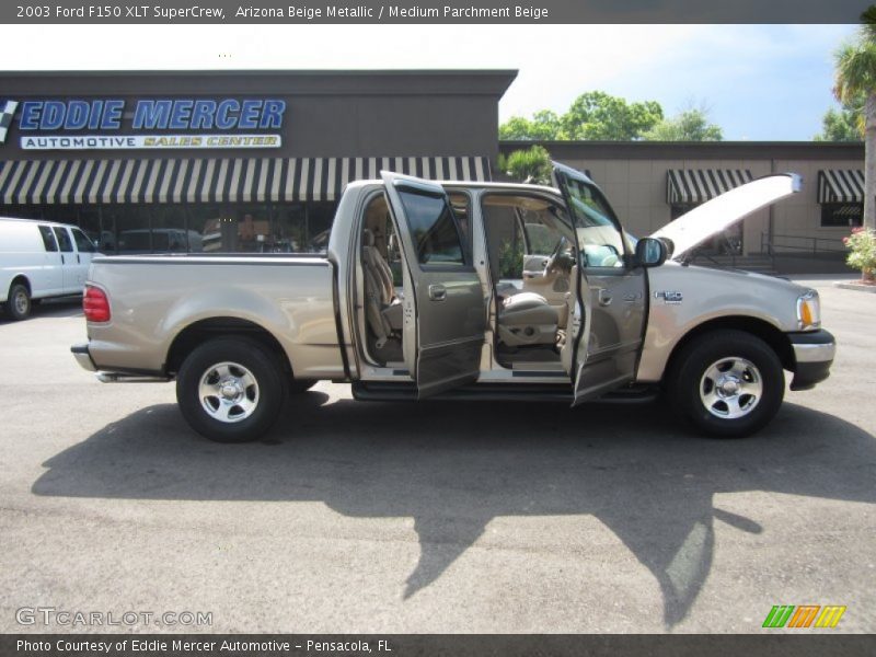 Arizona Beige Metallic / Medium Parchment Beige 2003 Ford F150 XLT SuperCrew
