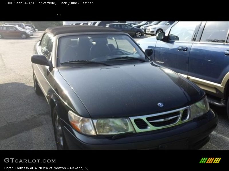 Black / Black Leather 2000 Saab 9-3 SE Convertible