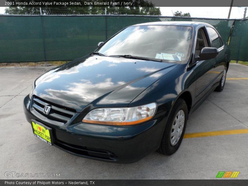 Dark Emerald Pearl / Ivory 2001 Honda Accord Value Package Sedan