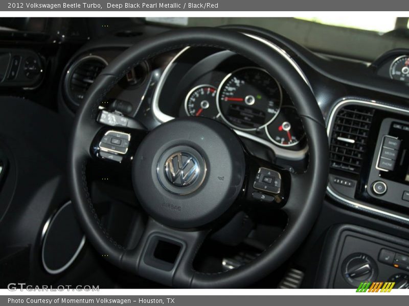 Deep Black Pearl Metallic / Black/Red 2012 Volkswagen Beetle Turbo