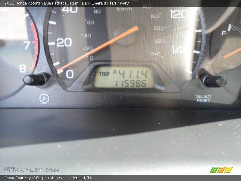 Dark Emerald Pearl / Ivory 2001 Honda Accord Value Package Sedan