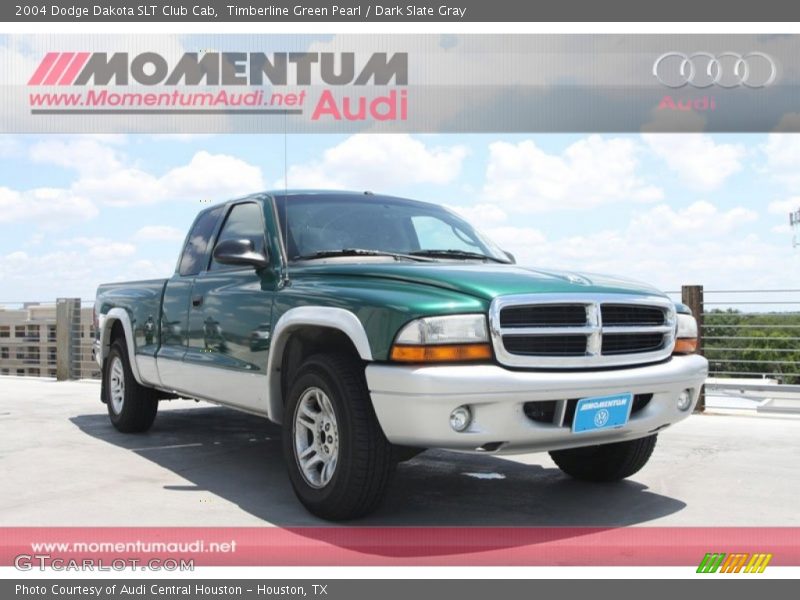 Timberline Green Pearl / Dark Slate Gray 2004 Dodge Dakota SLT Club Cab