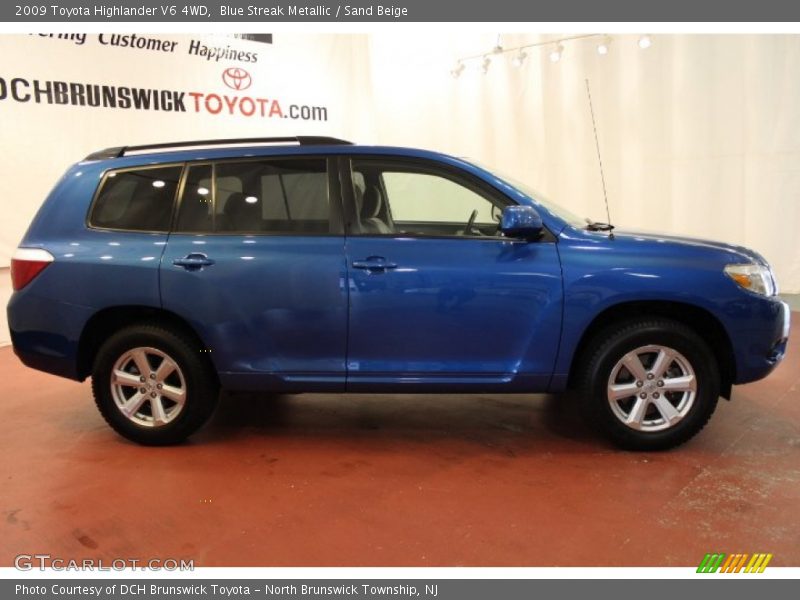 Blue Streak Metallic / Sand Beige 2009 Toyota Highlander V6 4WD