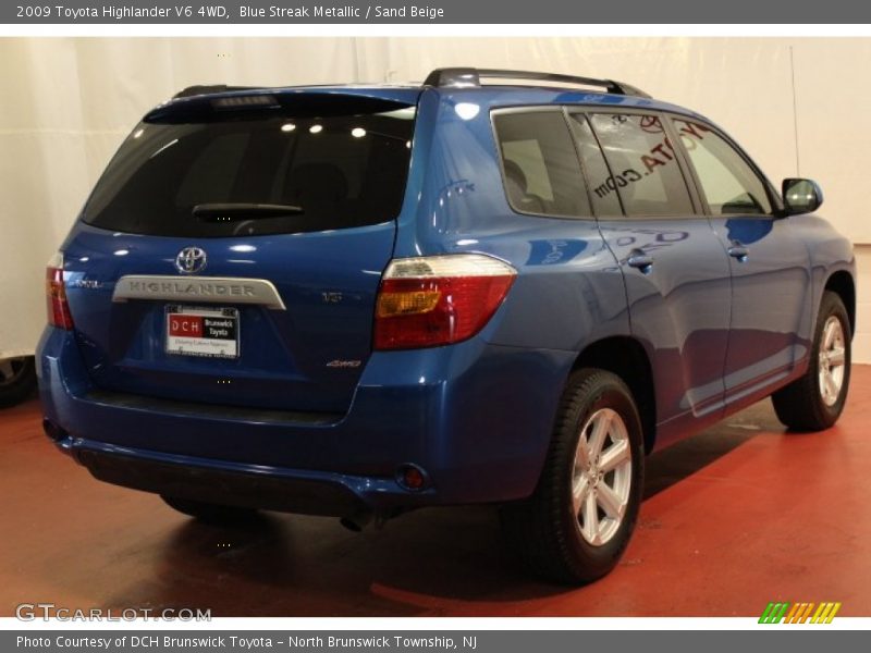 Blue Streak Metallic / Sand Beige 2009 Toyota Highlander V6 4WD