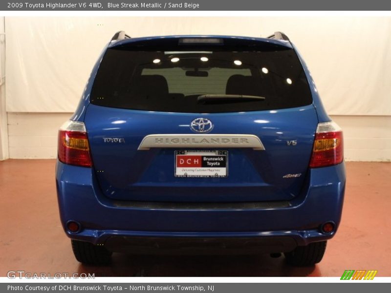 Blue Streak Metallic / Sand Beige 2009 Toyota Highlander V6 4WD