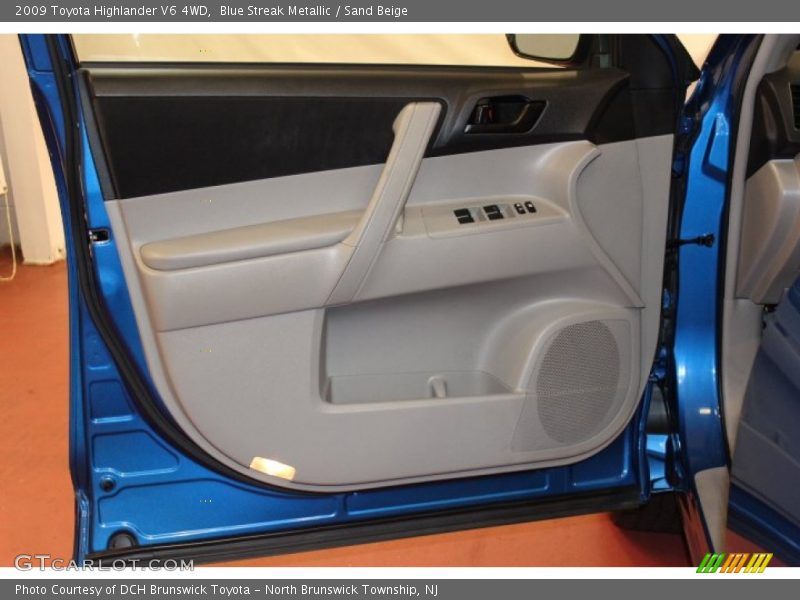 Blue Streak Metallic / Sand Beige 2009 Toyota Highlander V6 4WD