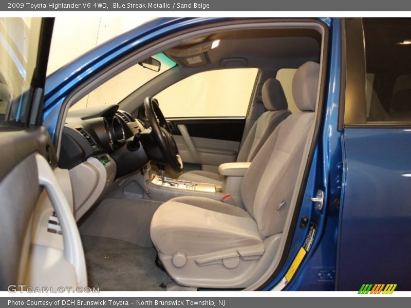 Blue Streak Metallic / Sand Beige 2009 Toyota Highlander V6 4WD