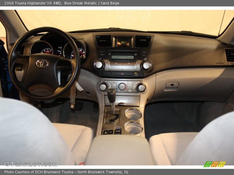 Blue Streak Metallic / Sand Beige 2009 Toyota Highlander V6 4WD